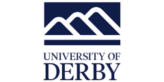 Logo of the University of Derby with three stylized mountain peaks.