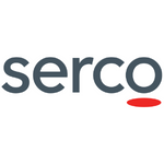 Serco logo featuring company name in gray with a red underline below the last letter.