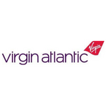 Virgin Atlantic logo with text and emblem.