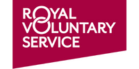 Royal Voluntary Service logo with interlocking circles on a red background.