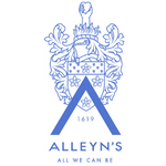 Coat of arms with a stylized A and text 'Alleyn's All We Can Be'.
