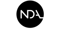 Circular logo with stylized white letters 'NDλ' on a black background.