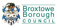 Broxtowe Borough Council logo with a coat of arms on the left.
