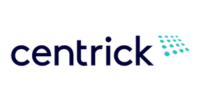 Logo featuring the word 'centrick' with a row of small blue dots above the letters.