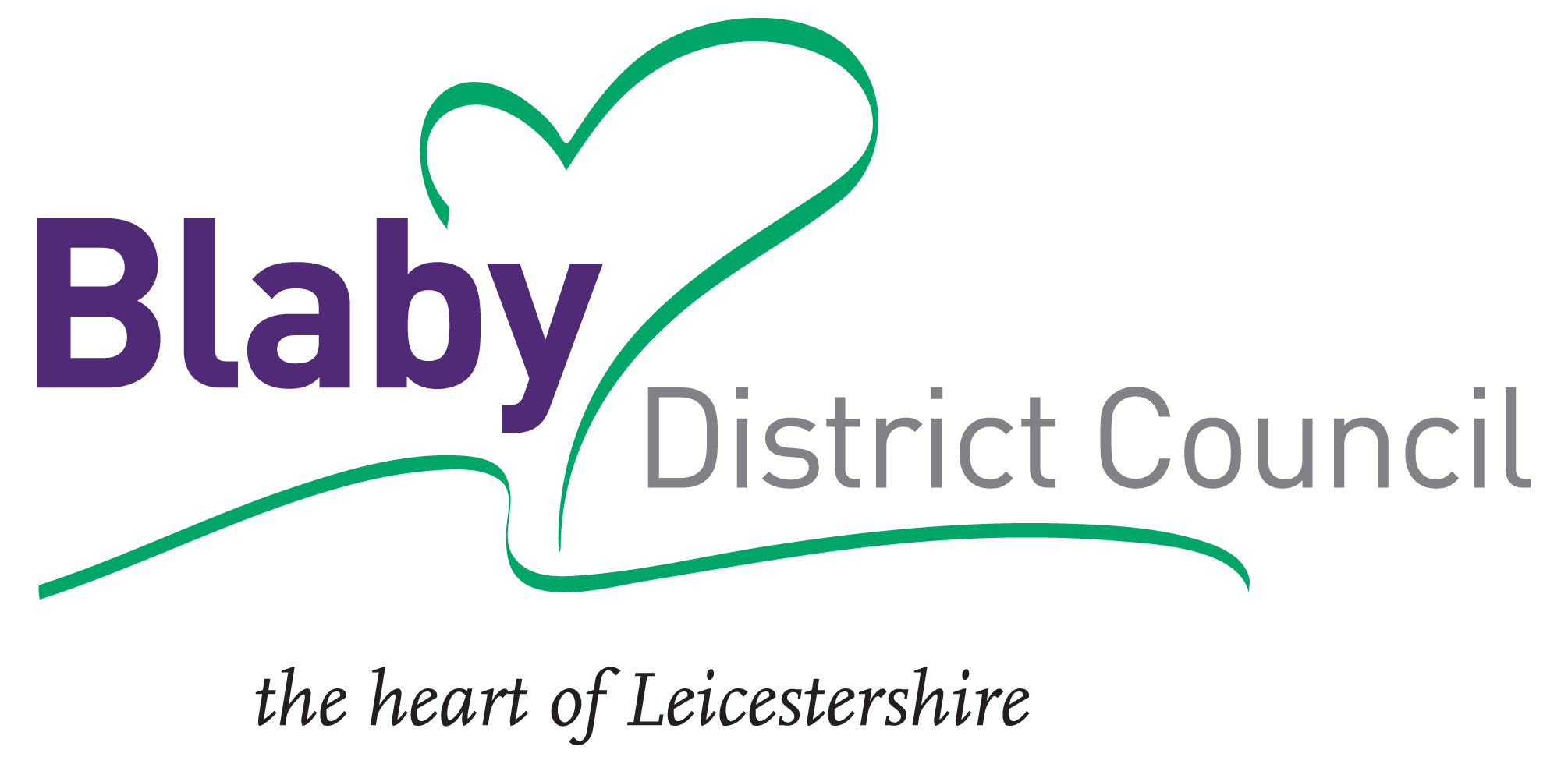 Logo of Blaby District Council with heart-shaped design.