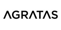 Black text 'AGRATAS' on a white background.
