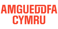 Logo of Amgueddfa Cymru in bold red letters.