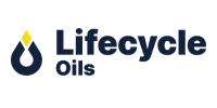 Logo of Lifecycle Oils with a drop symbol.