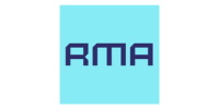 Bold letters 'RMA' on a light blue background