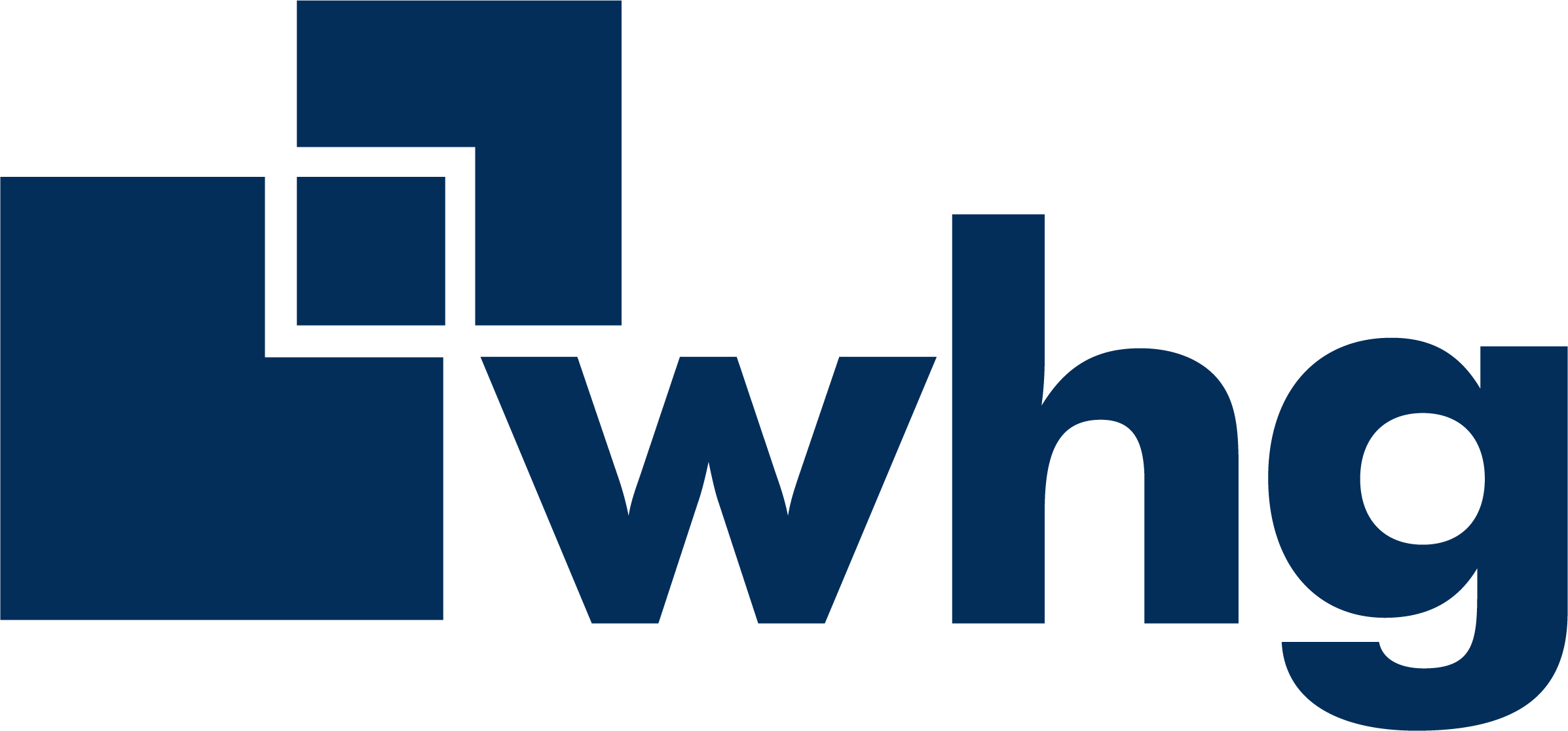 WHG logo with geometric shapes
