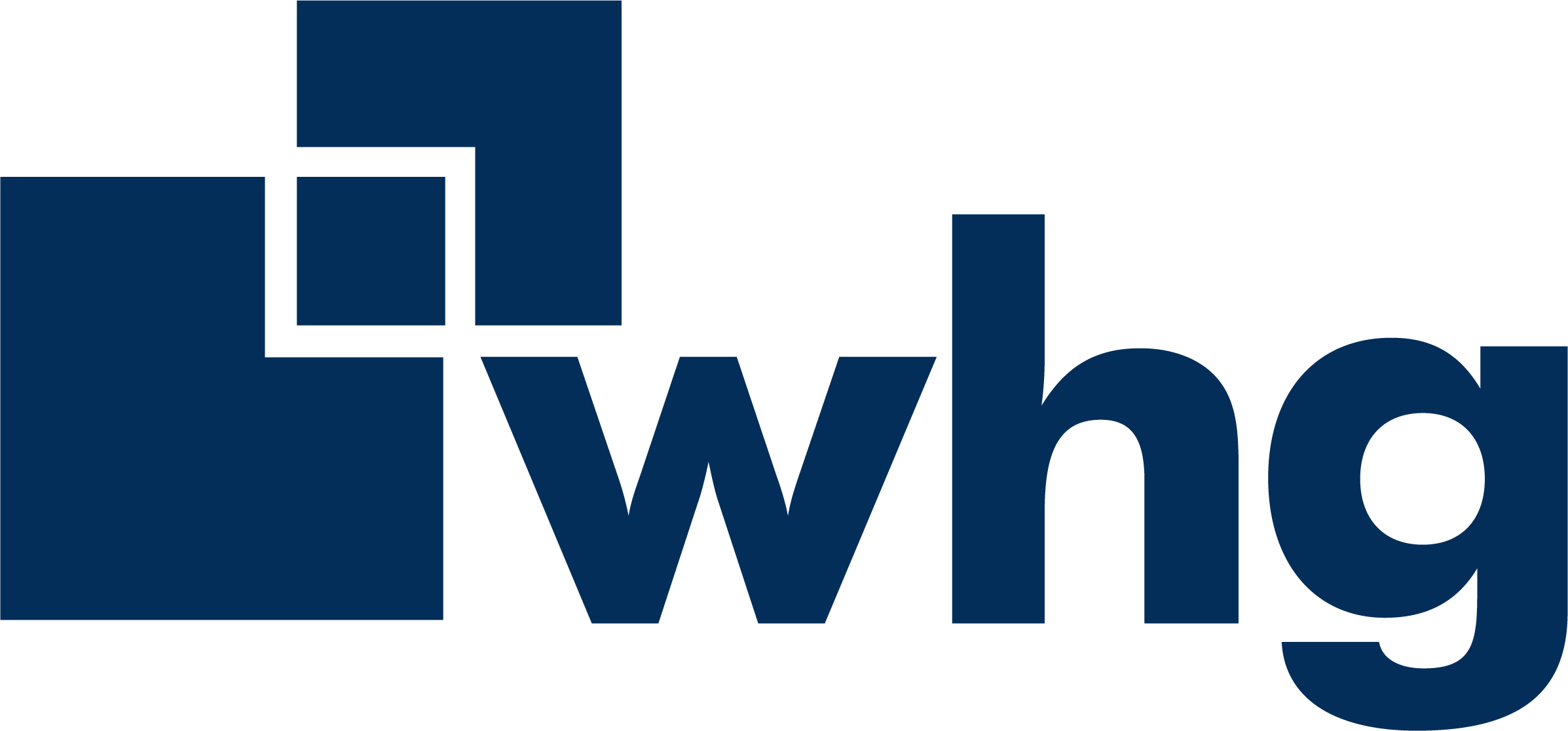 WHG logo with geometric shapes