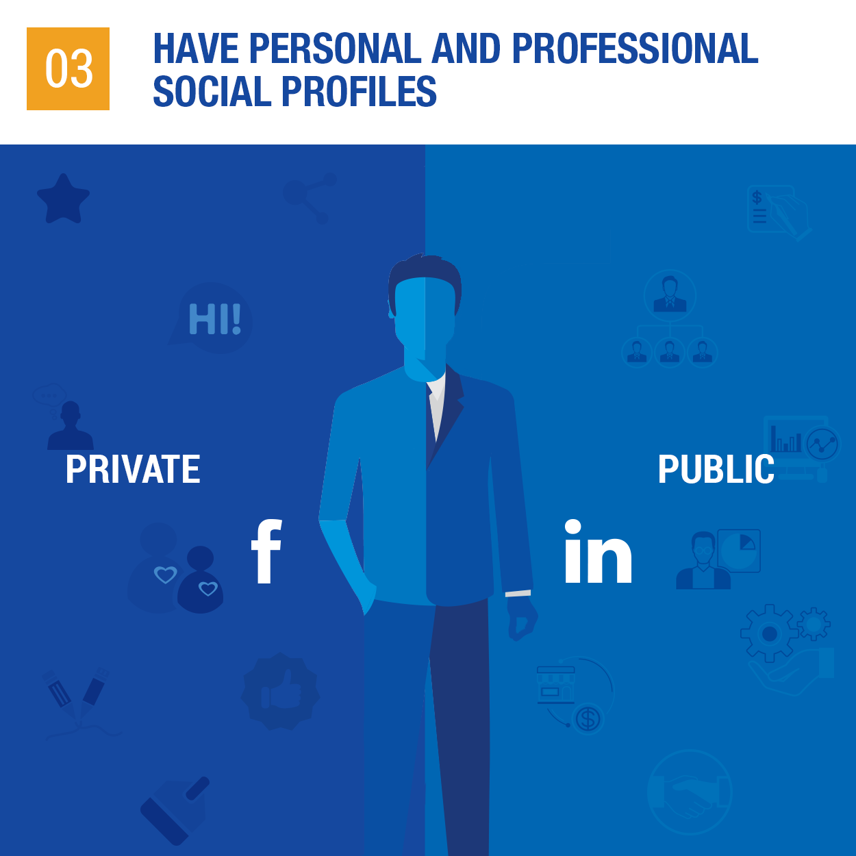 Have personal and professional social profiles