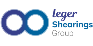 Logo of Leger Shearings Group with blue and gray infinity symbol.