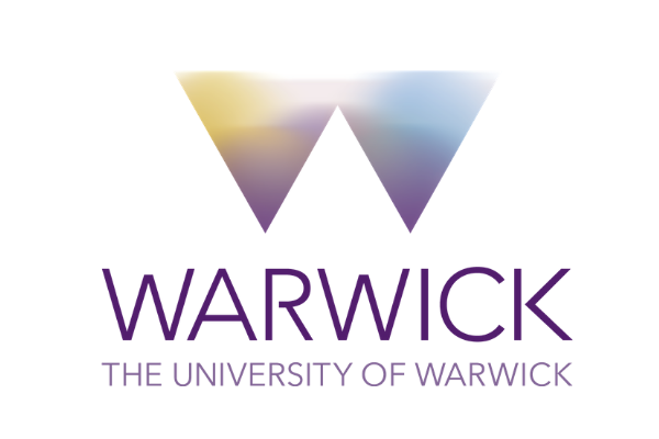 Logo of the University of Warwick with a stylized 'W' in purple and gold.