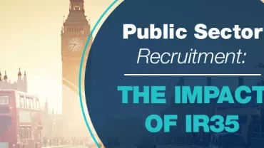 Public sector recruitment impact of IR35 with Big Ben and a double-decker bus in the background.