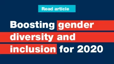 Graphic with text: Boosting gender diversity and inclusion for 2020.
