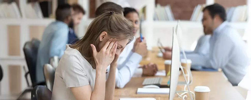 Stressed person in the office