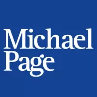 White text 'Michael Page' on a blue background.