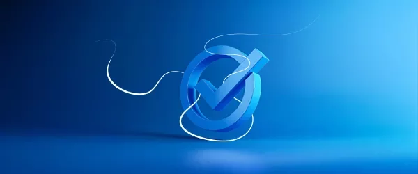 Policy logo in blue background