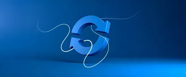 Circle in blue background