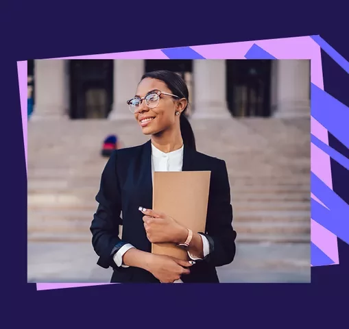 Woman holding some documents